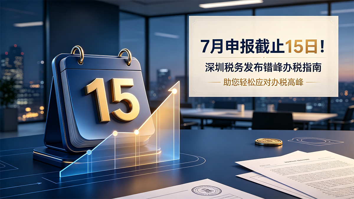 7月申报截止15日！深圳税务发布错峰办税指南，助您轻松应对办税高峰